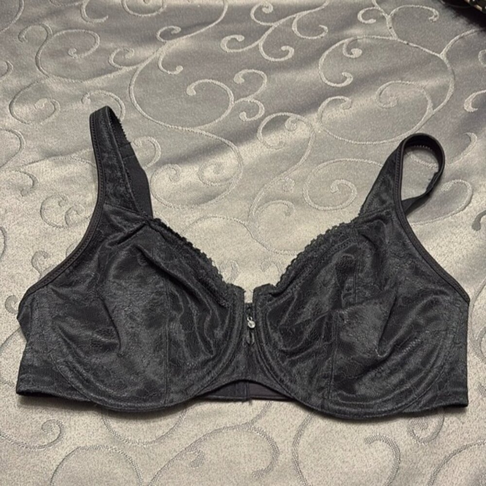 Bali womens blackwiredno padding lace floral print size 36D